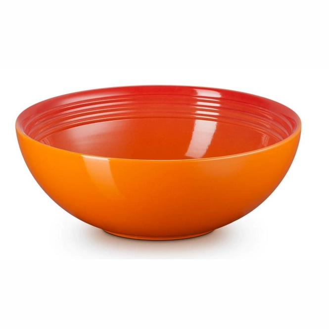 Salad Bowl Le Creuset Pottery Orange Red 24 cm Cookwarestore